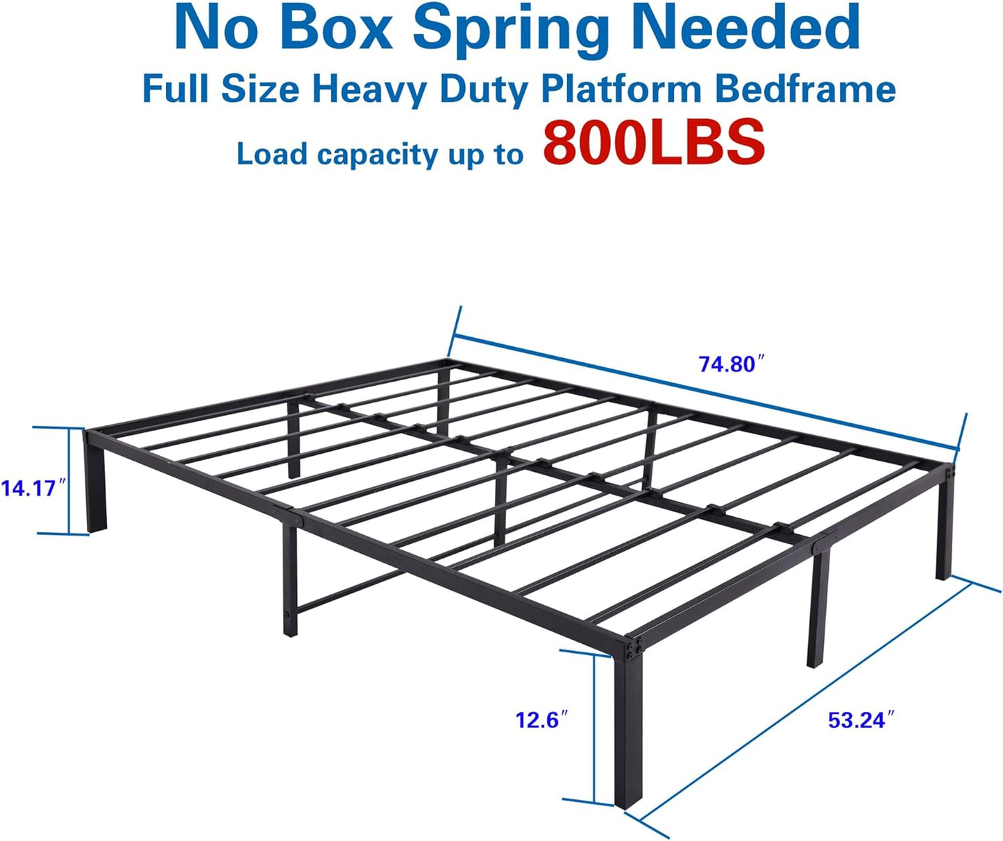 VERFARM 14 Inch Platform Twin Metal Bed Frame.